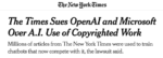 NYTimes lawsuit against OpenAI and Microsoft Copilot
