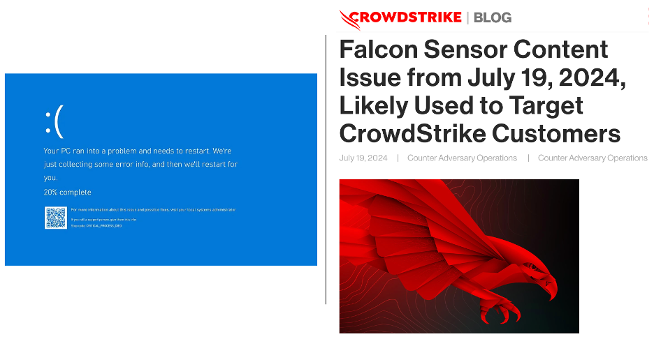 Blue screen of Death (BSOD) and CrowdStrike Falcon Outage