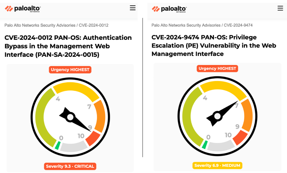 Palo Alto Networks CVE-2024-0012 and CVE-2024-9474